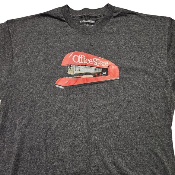 Office Space Red Swingline Stapler Medium Grey T-shirt Size XL - Picture 3 of 6